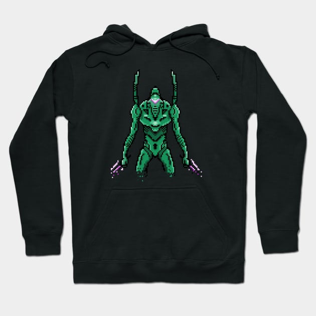 Anime pixel robot Hoodie by Nightstop